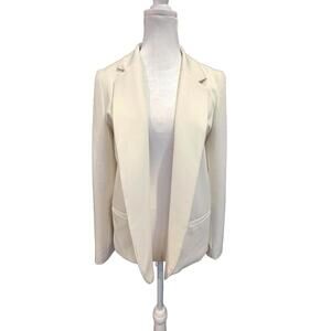 Aqua Ivory Draped Open Blazer Jacket with Pockets Size Medium